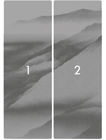 Papier peint panoramique - white noise mountain - taille: 200 x 280 cm