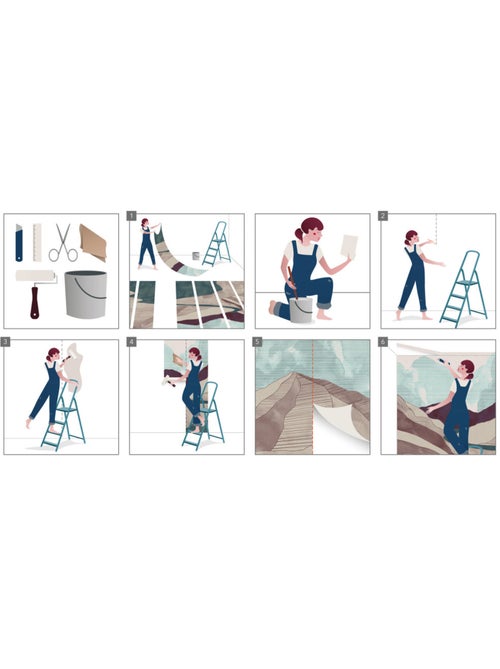 Papier peint panoramique - Winnie l'ourson Gentle - Taille: 200 x 250 cm - Kiabi