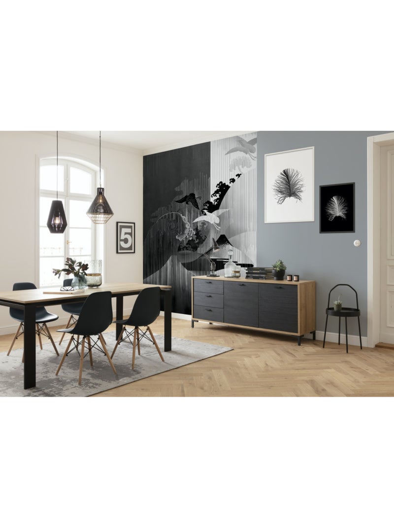Papier peint panoramique - yin yang - taille: 200 x 280 cm Multicolore - Kiabi