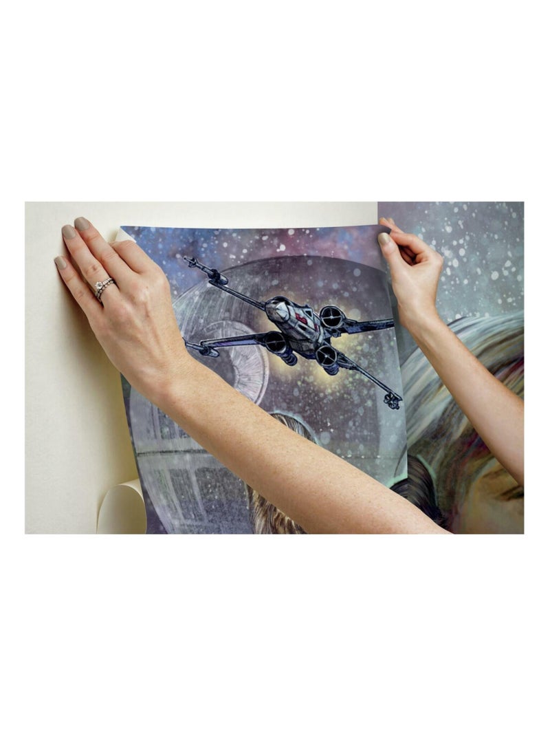 Papier peint panoramique auto-adhésif Disney Star Wars Original Trilogy - 3.2 m x 1.83 m Multicolore - Kiabi