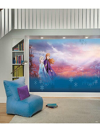 Papier peint panoramique auto-adhésif La Reine des Neiges Anna et Elsa - 320 cmx 183 cm