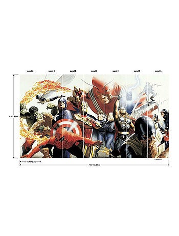 Papier peint panoramique auto-adhésif Marvel - Adam Ross - 3.2 m x 1.83 m