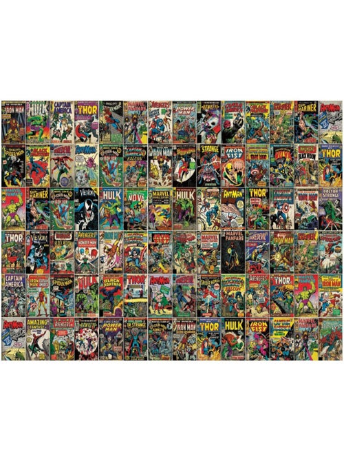 Papier peint panoramique auto-adhésif Marvel couvertures de Comics - 3.2 m x 1.83 m - Kiabi