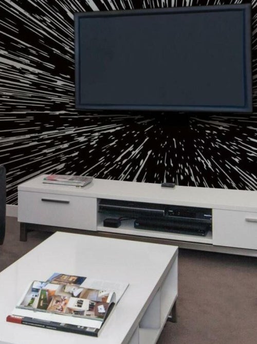 Papier peint panoramique auto-adhésif Star Wars hyper espace Disney - 3.2 m x 1.83 m - Kiabi