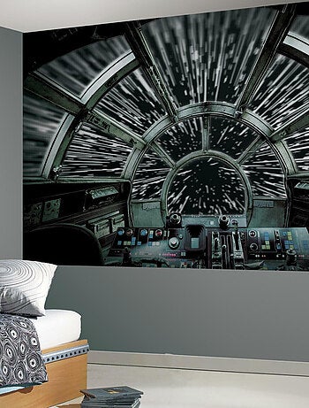 Papier peint panoramique auto-adhésif Star Wars le Faucon Millennium - 3,2 m x 1.83 m