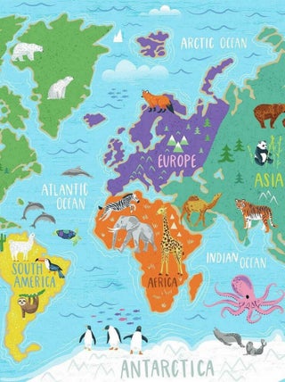 Papier peint panoramique carte du monde 320x183 cm