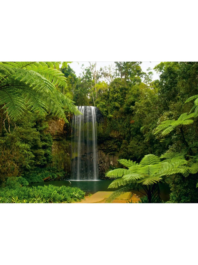 Papier peint panoramique cascade en forêt tropicale 180 x 127 cm Multicolore - Kiabi