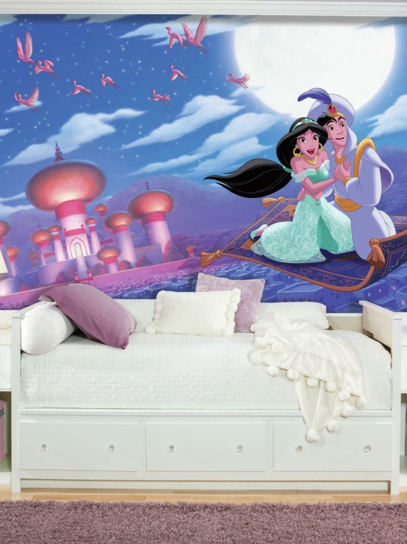 Papier peint panoramique encollé Alladin motif Princesse Jasmine et Aladdin A WHOLE NEW WORLD DISNEY Multicolore - Kiabi