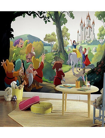 Papier peint panoramique encollé Blanche neige et les 7 nains de DISNEY - 320 cm x 182,88 cm