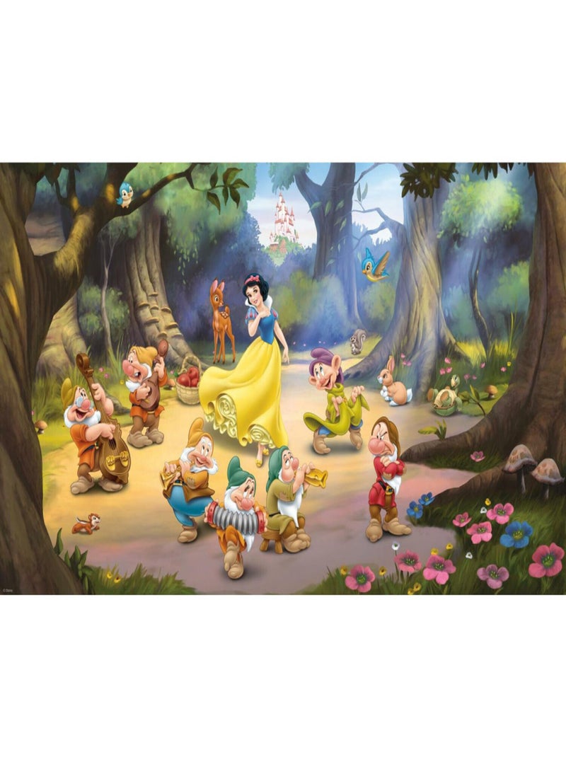 Papier peint panoramique encollé Blanche neige et les 7 nains de Disney - Danse dans les bois - 320 Multicolore - Kiabi