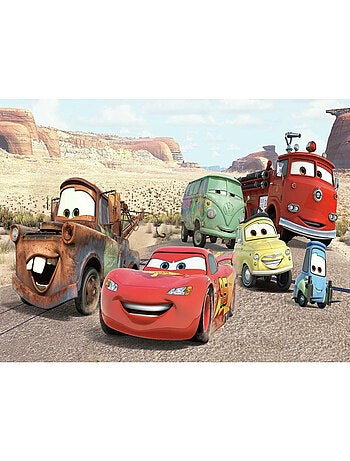 Papier peint panoramique encollé Cars Flash McQueen et ses amis dans le désert - Disney- 320 cm x 18