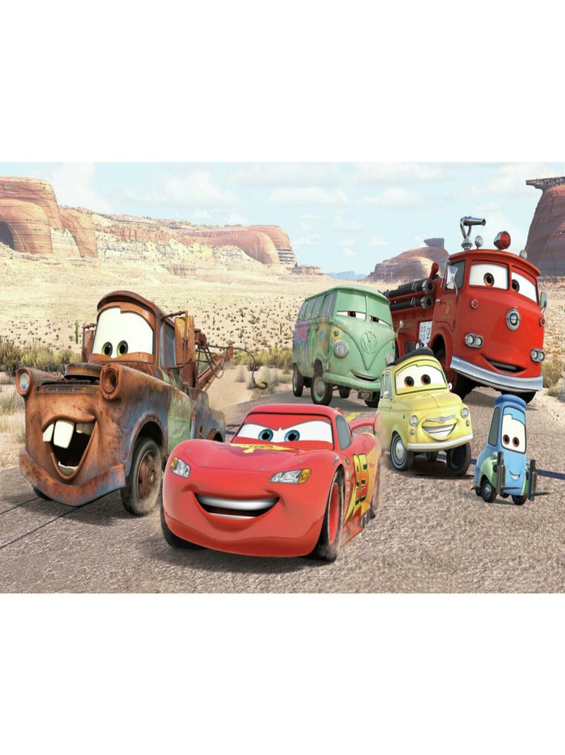 Papier peint panoramique encollé Cars Flash McQueen et ses amis dans le désert - Disney- 320 cm x 18 Multicolore - Kiabi