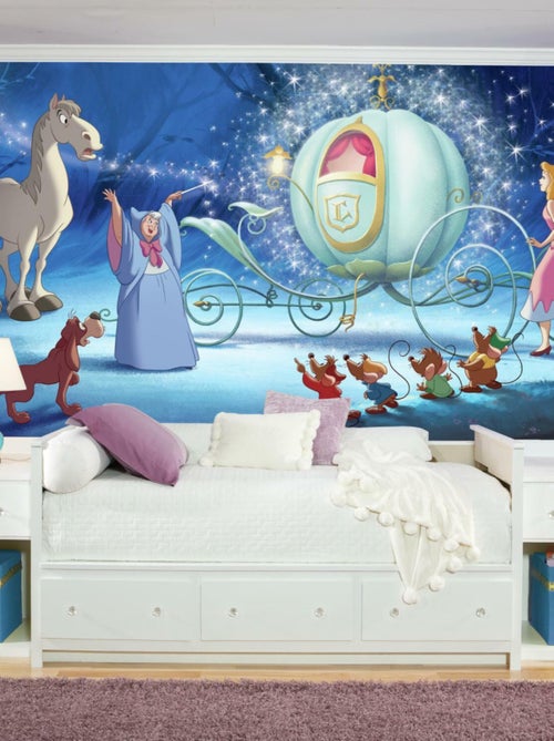 Papier peint panoramique encollé Cendrillon Carrosse - 320 cm x 182,88 cm - Kiabi
