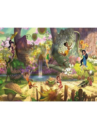 Papier peint panoramique encollé Clochette et ses amis à la cascade - 320 cm x 182,88 cm