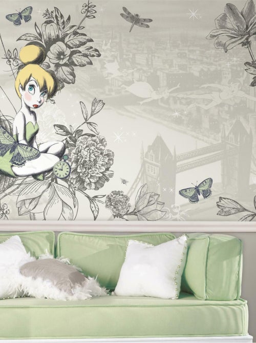 Papier peint panoramique encollé Clochette vintage - 320 cm x 182,88 cm - Kiabi