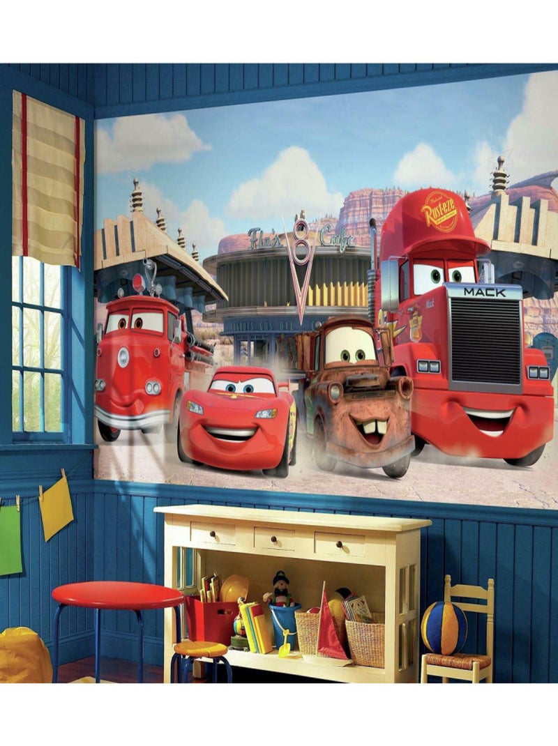 Papier peint panoramique encollé Disney Cars et ses amis XL - 320 cm x 182,88 cm Multicolore - Kiabi