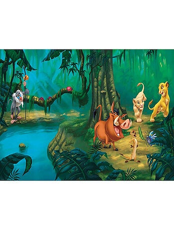 Papier peint panoramique encollé Disney Le Roi lion - Simba à la rivière avec ses amis - 320 cm x 18