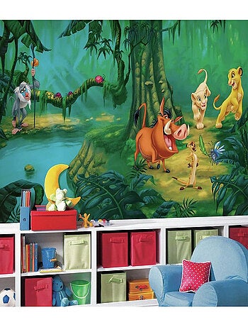 Papier peint panoramique encollé Disney Le Roi lion - Simba à la rivière avec ses amis - 320 cm x 18