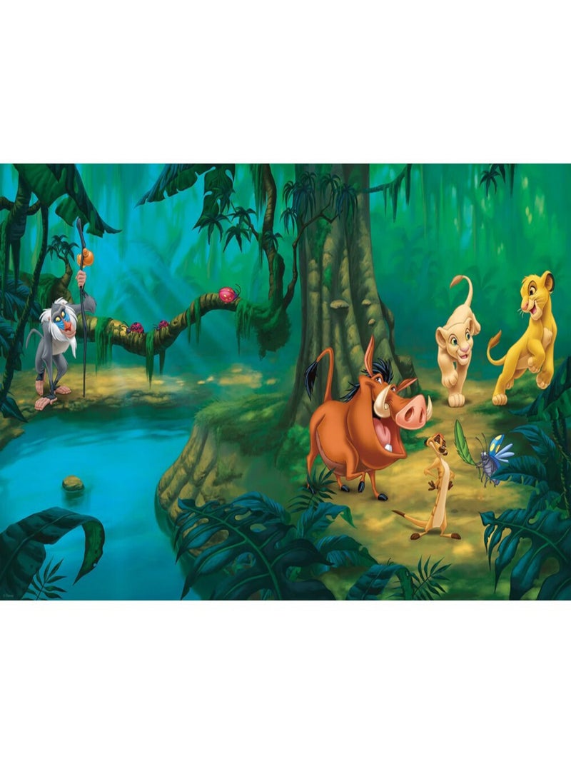 Papier peint panoramique encollé Disney Le Roi lion - Simba à la rivière avec ses amis - 320 cm x 18 Multicolore - Kiabi