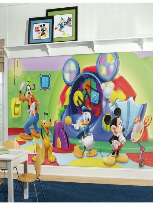 Papier peint panoramique encollé Disney Mickey et ses amis - Clubhouse Capers - 320 cm x 182,88 cm - Kiabi
