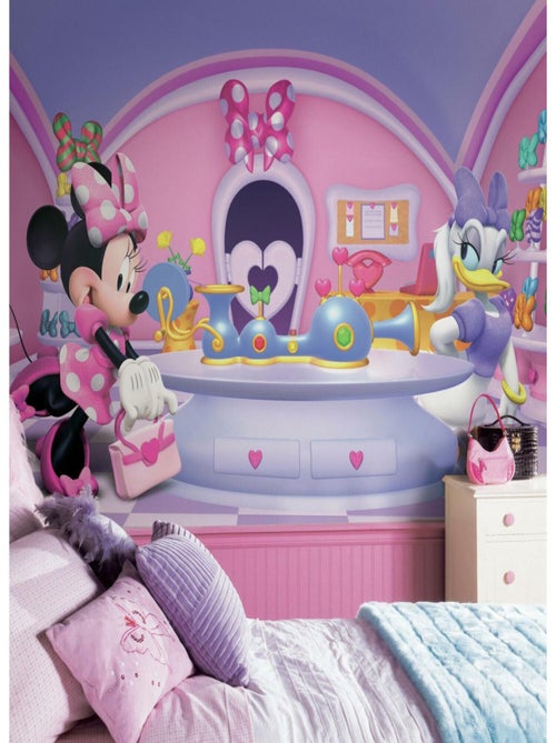Papier peint panoramique encollé Disney Minnie Fashionnista - 320 cm x 182,88 cm - Kiabi