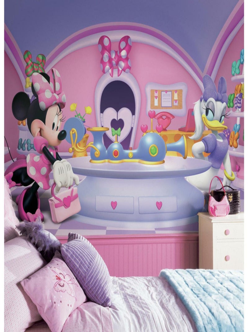Papier peint panoramique encollé Disney Minnie Fashionnista - 320 cm x 182,88 cm Multicolore - Kiabi