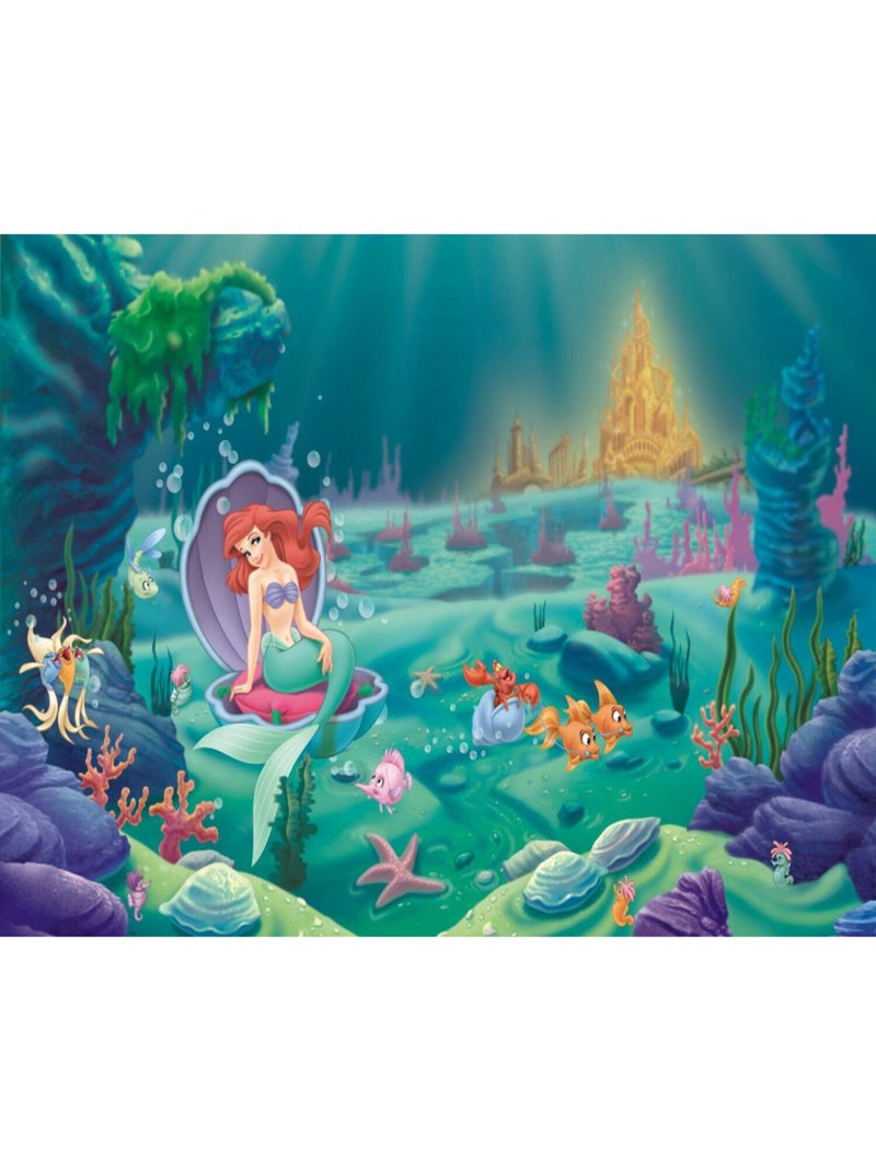 Papier peint panoramique encollé Disney Princesse Ariel la petite sirène - 320 cm x 182,88 cm Bleu - Kiabi