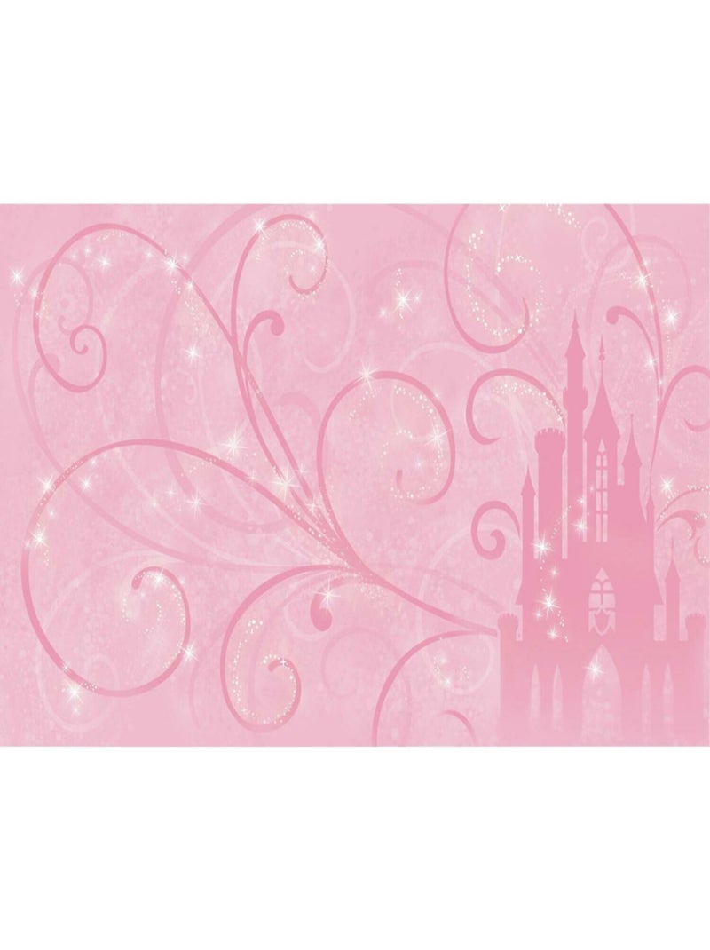 Papier peint panoramique encollé Disney Princesse Château féérique - 320 cm x 182,88 cm Rose - Kiabi
