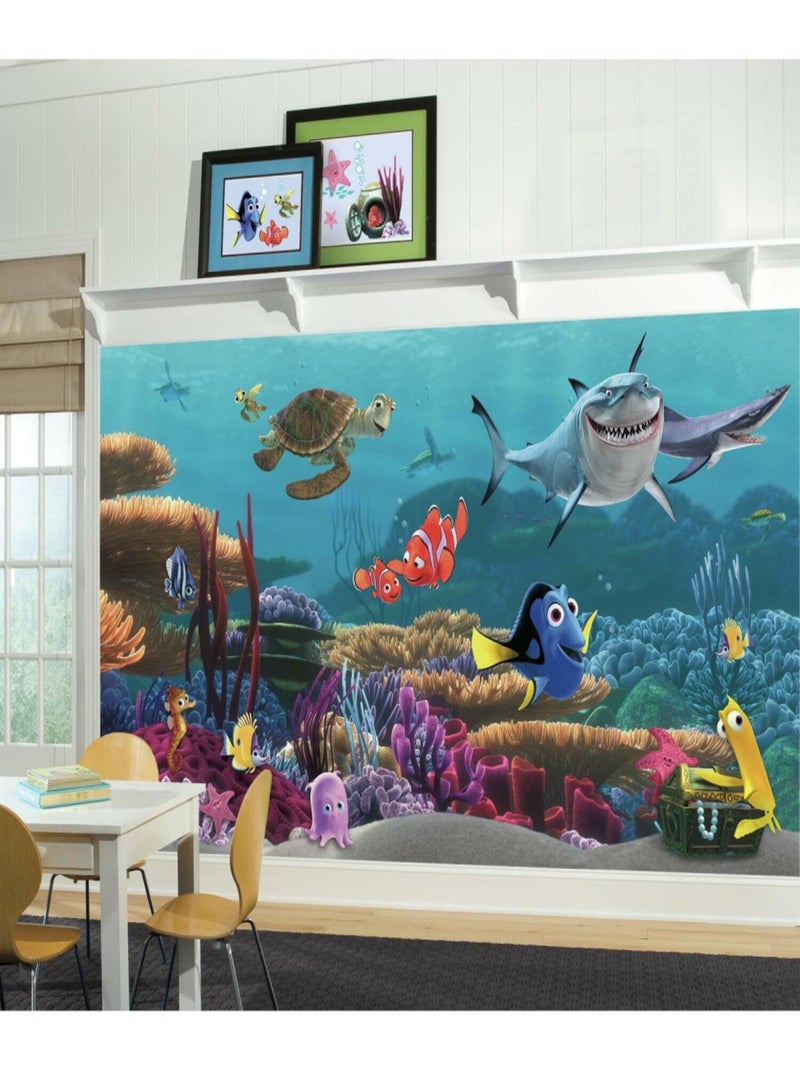 Papier Peint Panoramique Encollé Le monde de Nemo de Disney - 320 cm x 182,88 cm Multicolore - Kiabi