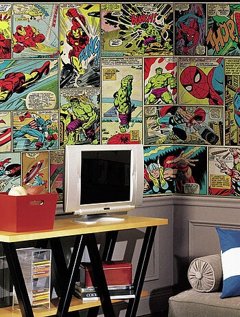 Papier peint panoramique encollé Marvel comics - 320 cm x 182.88 cm