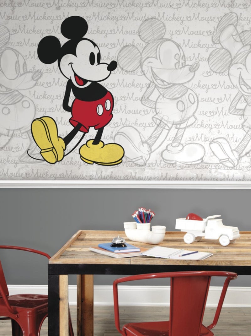 Papier peint Panoramique Encollé Mickey Classic Disney 320X182 CM Multicolore - Kiabi