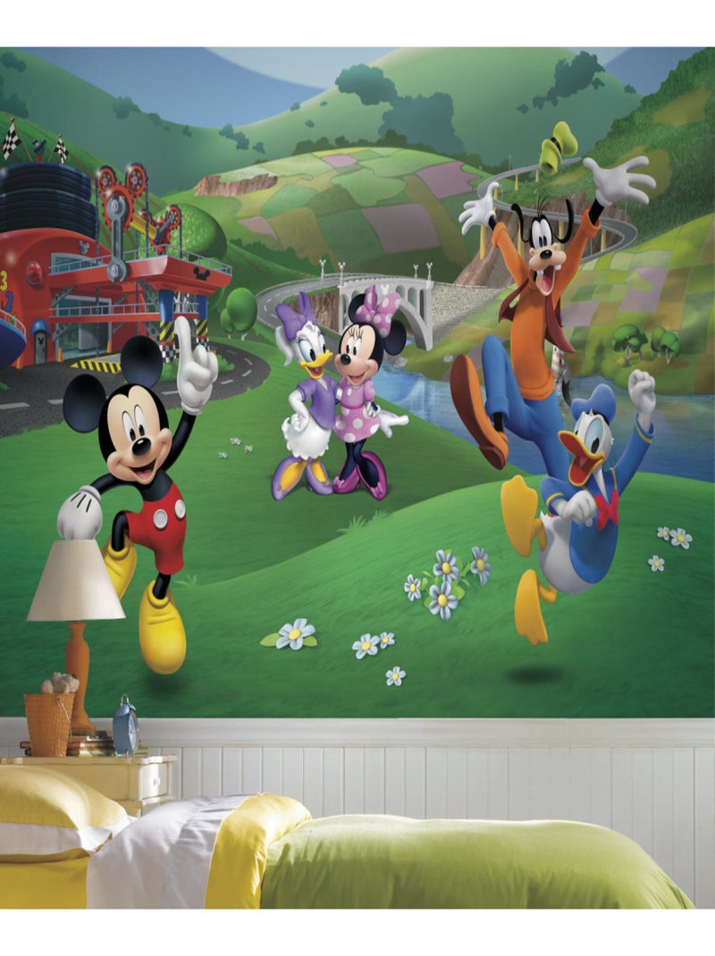 Papier peint Panoramique encollé Mickey et ses Amis Disney 320X182 CM Multicolore - Kiabi