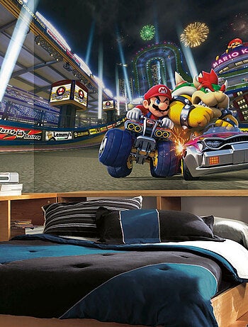 Papier peint panoramique encollé Nin Mario Kart 8 - 320 cm x 182,88 cm
