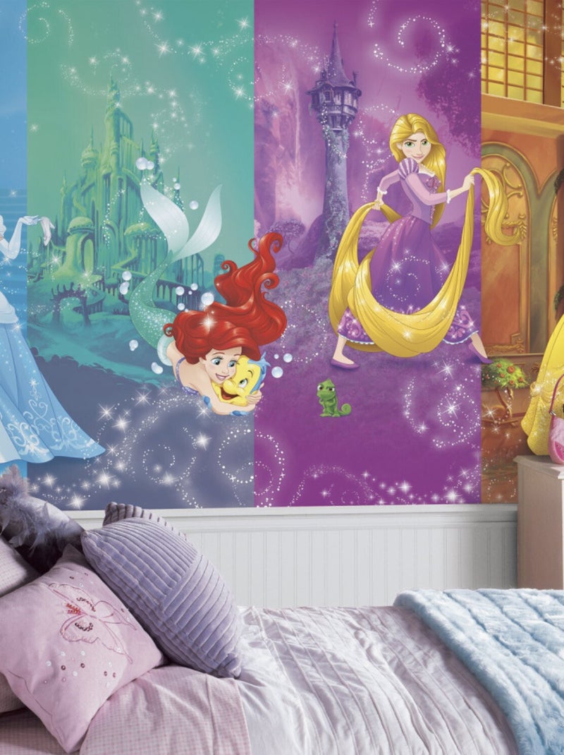 Papier peint Panoramique encollé Princesses Disney 320X182 CM Multicolore - Kiabi