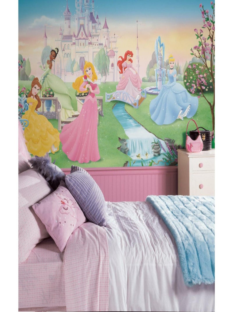 Papier peint panoramique encollé Princesses Disney qui dansent - 320 cm x 182,88 cm Multicolore - Kiabi