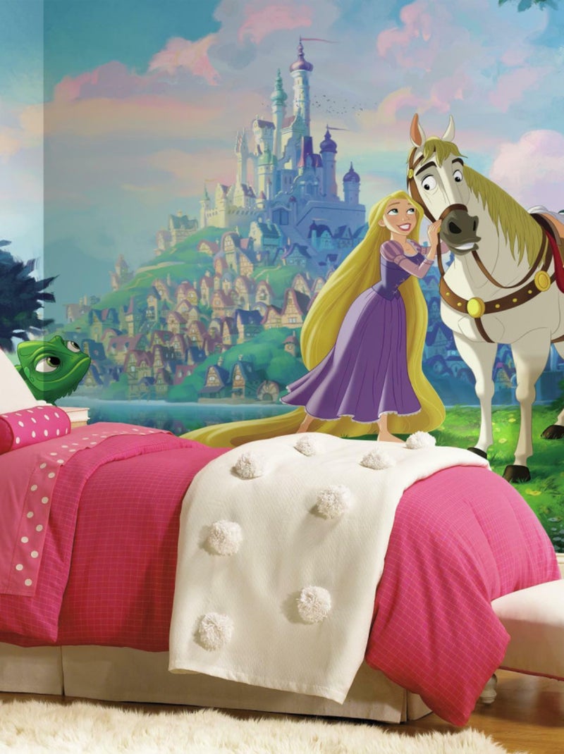 Papier peint panoramique encollé Raiponce - 320 cm x 182,88 cm Multicolore - Kiabi