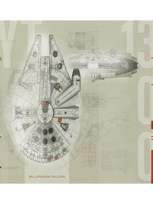 Papier peint panoramique encollé Star Wars Faucon Millennium - 228,60 cm x 182,88 cm - Kiabi