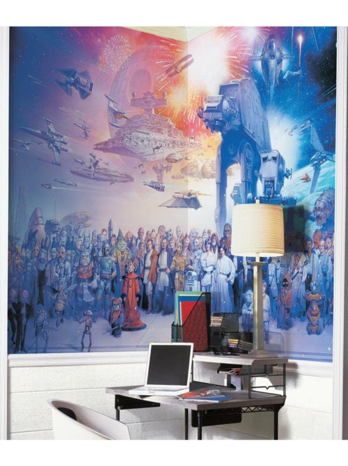 Papier peint panoramique encollé Star Wars la saga - 320 cm x 182,88 cm - Kiabi