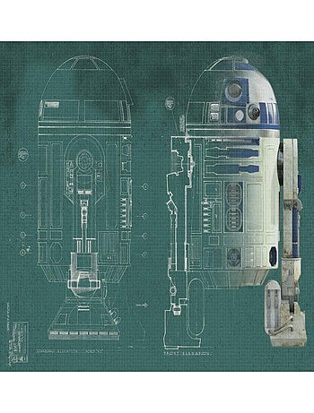 Papier peint panoramique encollé Star Wars R2-D2 - 228,60 cm x 182,88 cm