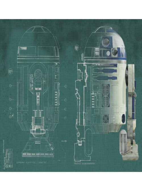 Papier peint panoramique encollé Star Wars R2-D2 - 228,60 cm x 182,88 cm - Kiabi
