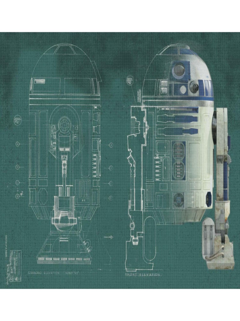 Papier peint panoramique encollé Star Wars R2-D2 - 228,60 cm x 182,88 cm Noir Noir - Kiabi