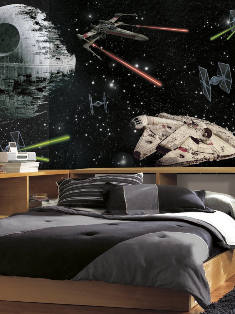 Papier peint Panoramique encollé Vaisseaux Star Wars 320X182 CM Noir Noir - Kiabi