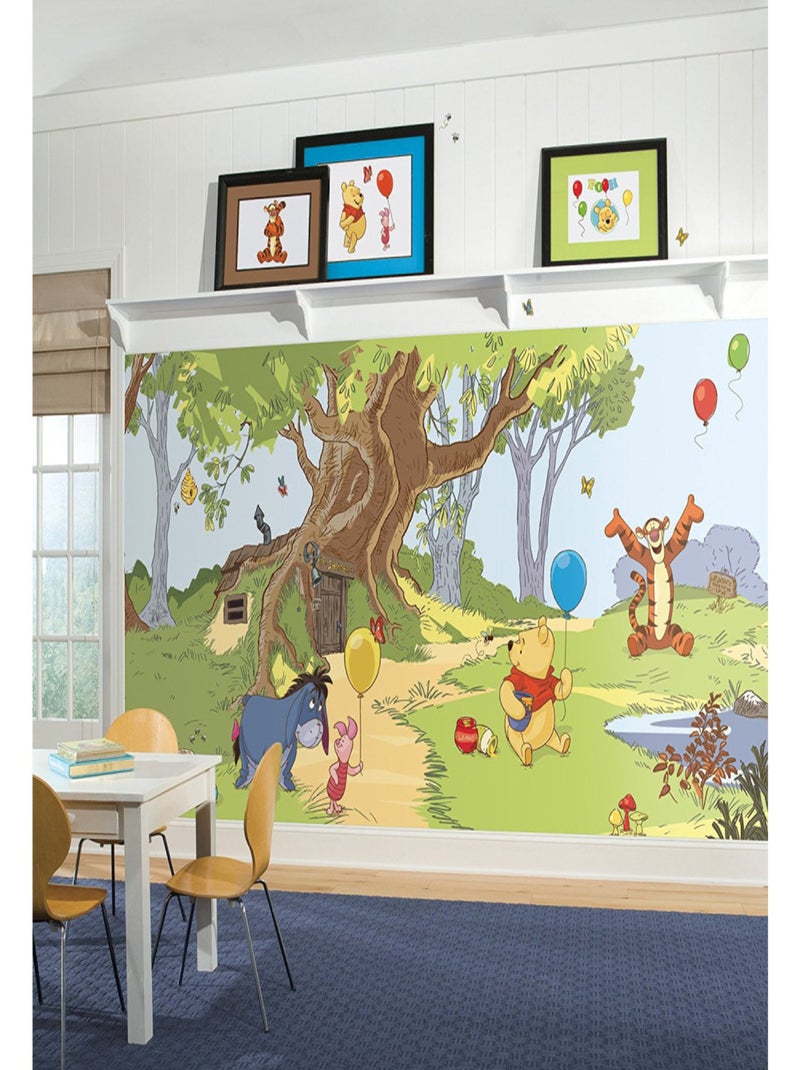 Papier peint Panoramique encollé Winnie l'Ourson et ses amis de Disney 320X182 CM Multicolore - Kiabi