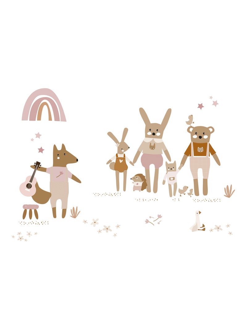 Papier peint panoramique Happy Family Multicolore - Kiabi