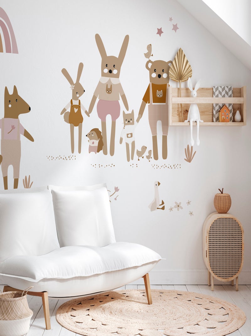 Papier peint panoramique Happy Family Multicolore - Kiabi
