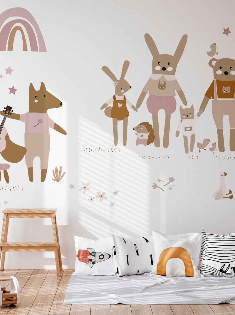 Papier peint panoramique Happy Family Multicolore - Kiabi