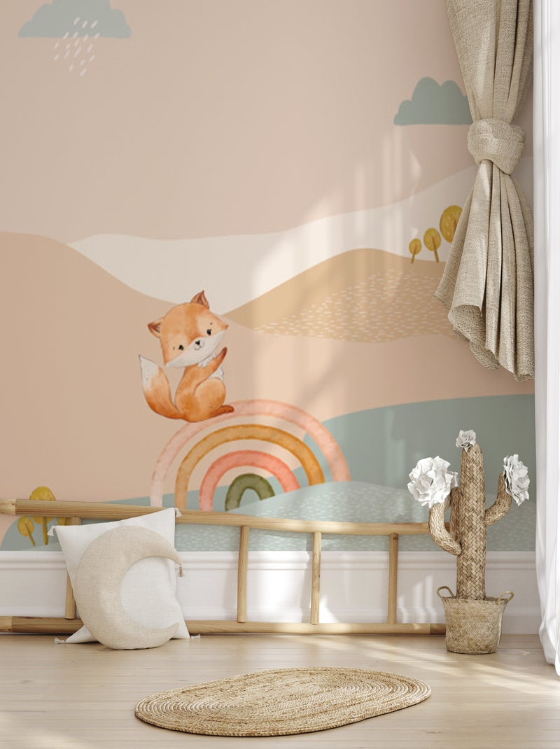 Papier peint panoramique Little Forest Multicolore - Kiabi