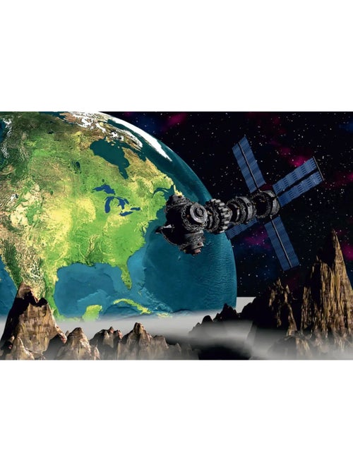 Papier peint panoramique “Planète & Satellite” – 360 x 254 cm - Kiabi