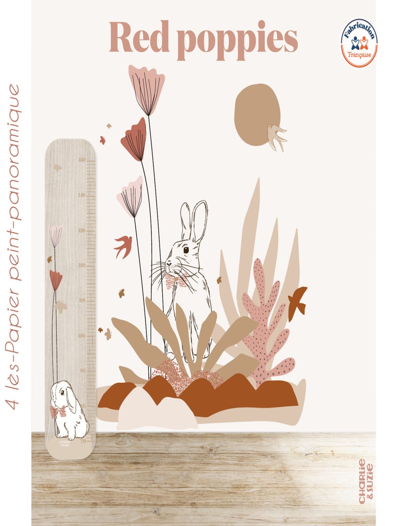 Papier peint panoramique  Red Poppies Multicolore - Kiabi