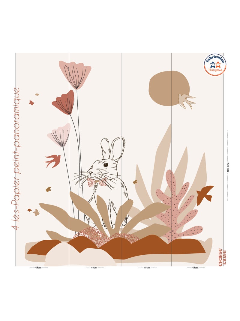 Papier peint panoramique  Red Poppies Multicolore - Kiabi